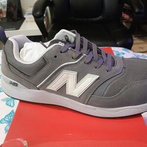 New Balance Charcoal and White Athletic Shoes